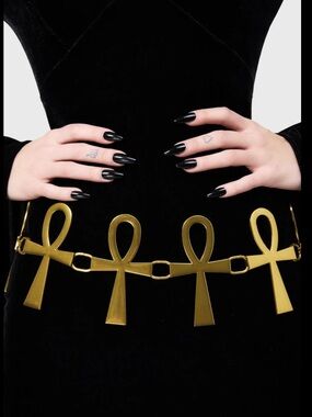 Killstar Zena Gold Ankh Link Belt